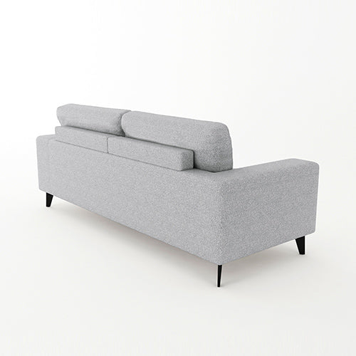 2 Seater Sofa Light Grey Fabric Lounge Set for Living Room Couch with Solid Wooden Frame Black Legs - Cosy Abode