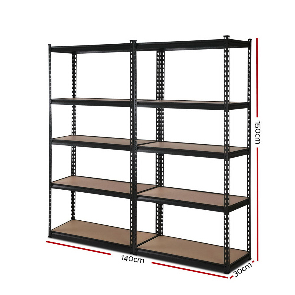 2x1.5M Warehouse Shelving Racking Storage Garage Steel Metal Shelves Rack - Cosy Abode