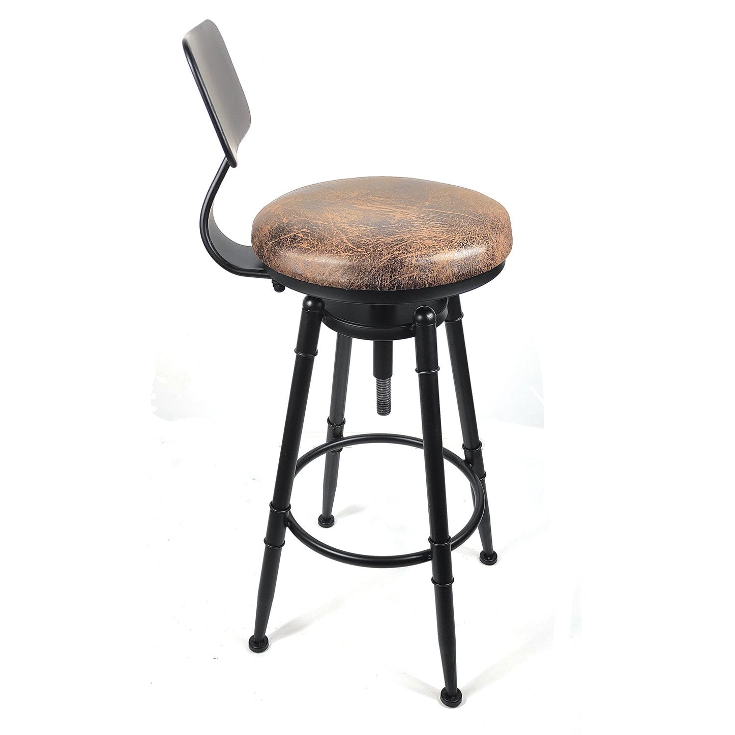 2x Vintage Industrial Rustic Bar Stool Kitchen Stool Swivel Chair Counter Height - Cosy Abode