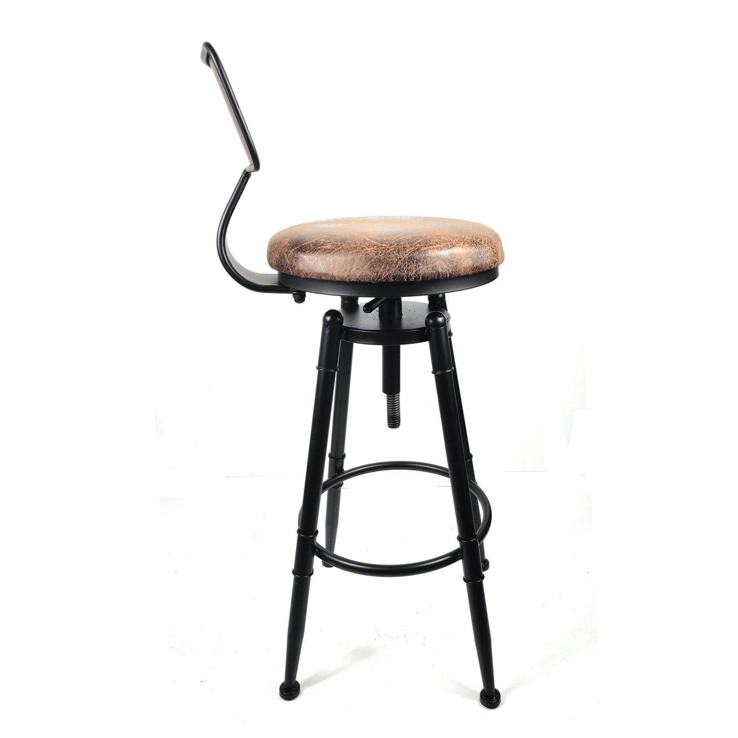 2x Vintage Industrial Rustic Bar Stool Kitchen Stool Swivel Chair Counter Height - Cosy Abode
