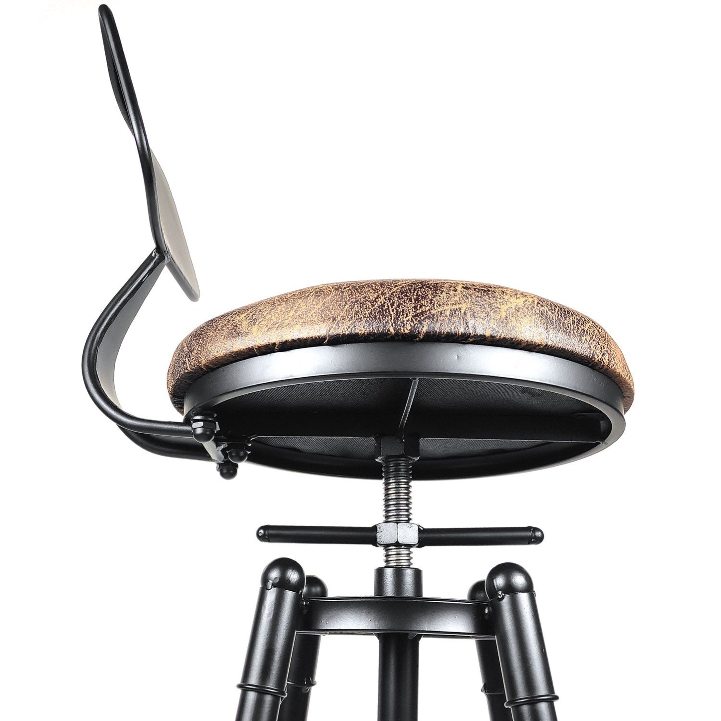 2x Vintage Industrial Rustic Bar Stool Kitchen Stool Swivel Chair Counter Height - Cosy Abode