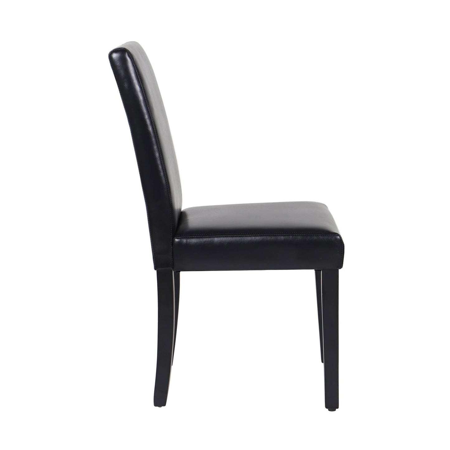 2x Wooden Frame Black Leatherette Dining Chairs with Solid Pine Legs - Cosy Abode