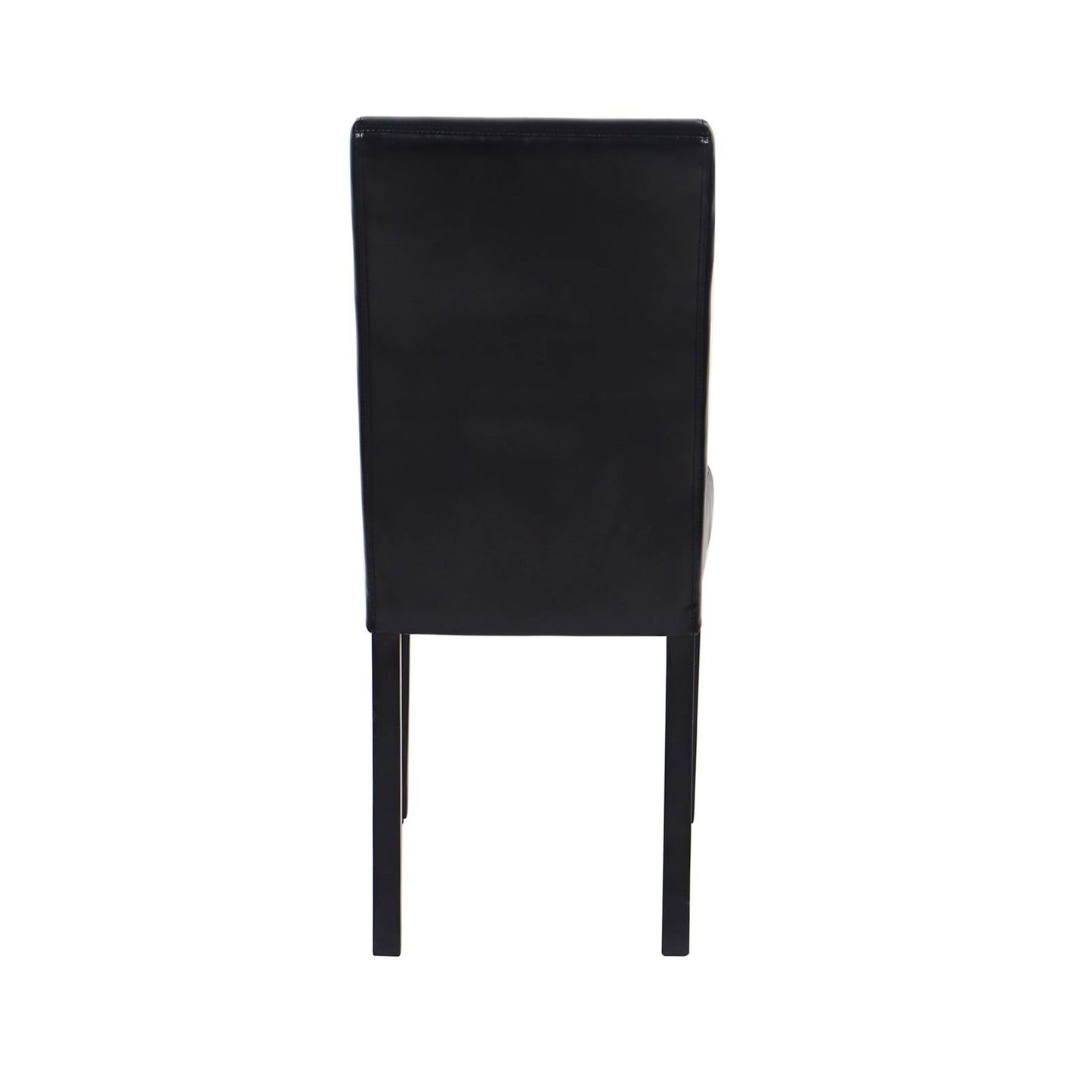 2x Wooden Frame Black Leatherette Dining Chairs with Solid Pine Legs - Cosy Abode