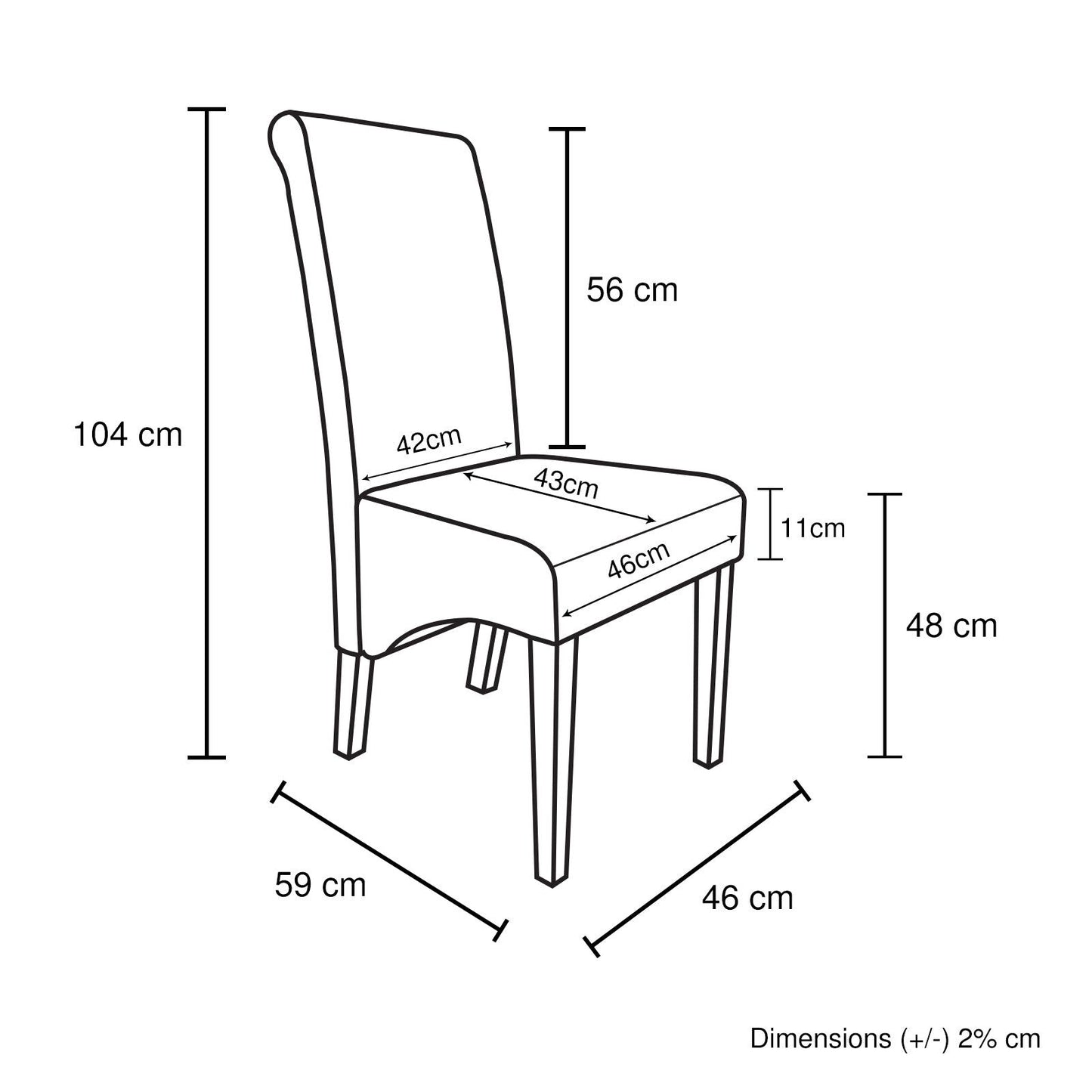 2x Wooden Frame Brown Leatherette Dining Chairs with Solid Pine Legs - Cosy Abode