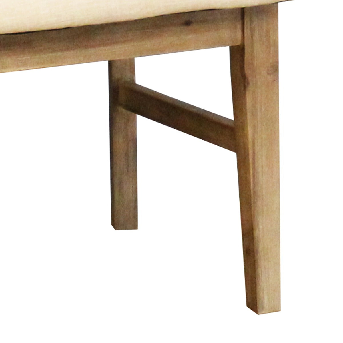 2x Wooden Frame Leatherette Solid Wood Acacia Dining Chairs in Silver Brush Colour - Cosy Abode