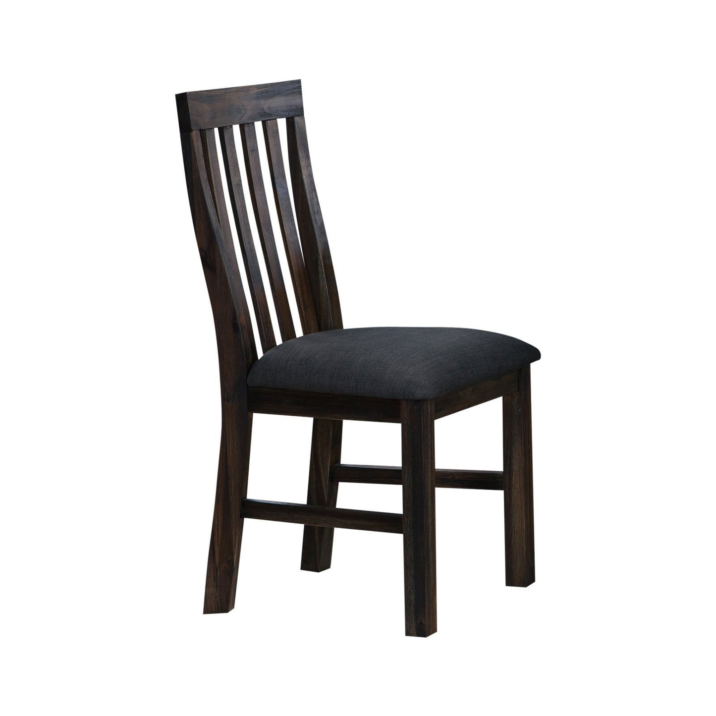 2x Wooden Frame Leatherette in Solid Wood Acacia & Veneer Dining Chairs in Chocolate Colour - Cosy Abode