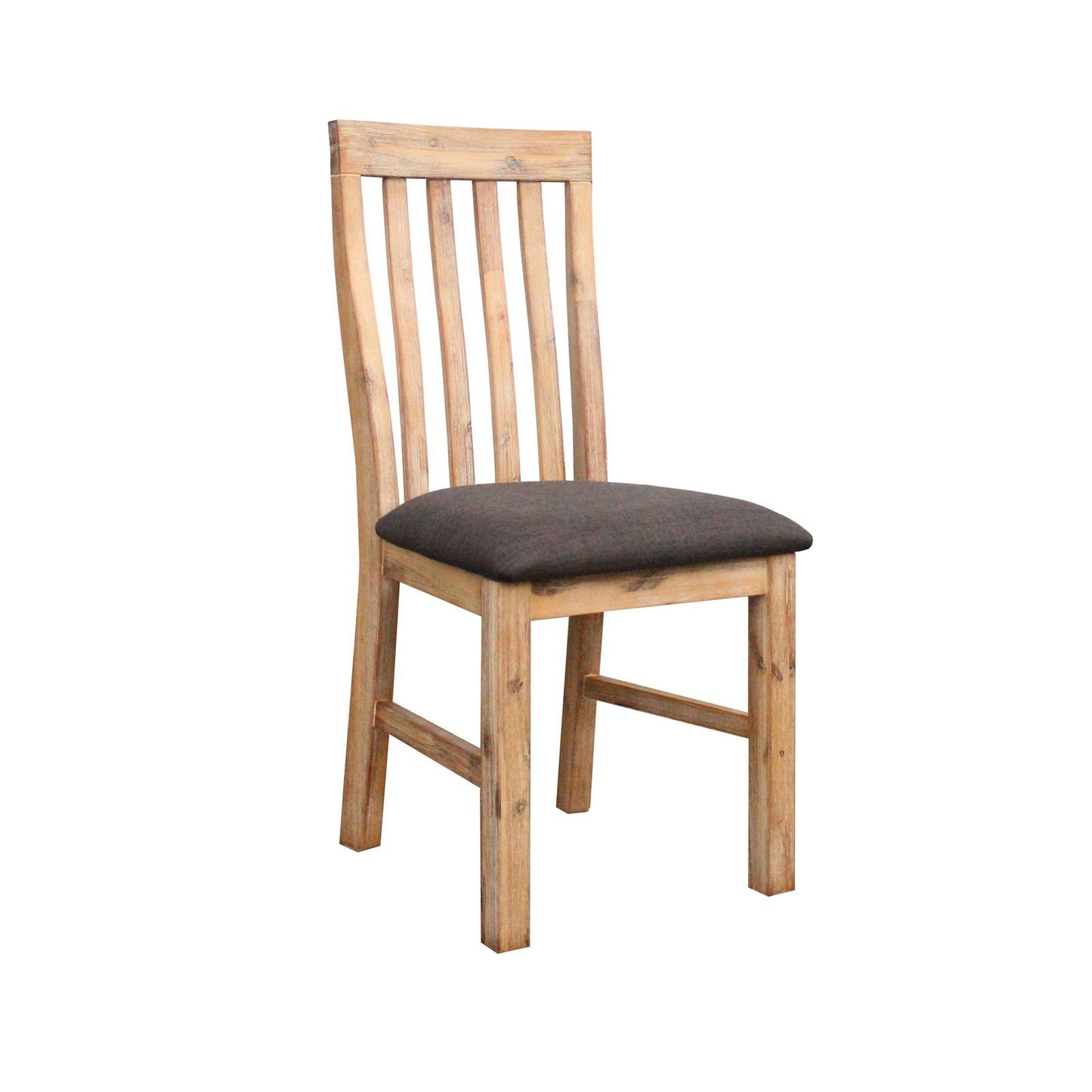 2x Wooden Frame Leatherette in Solid Wood Acacia & Veneer Dining Chairs in Oak Colour - Cosy Abode