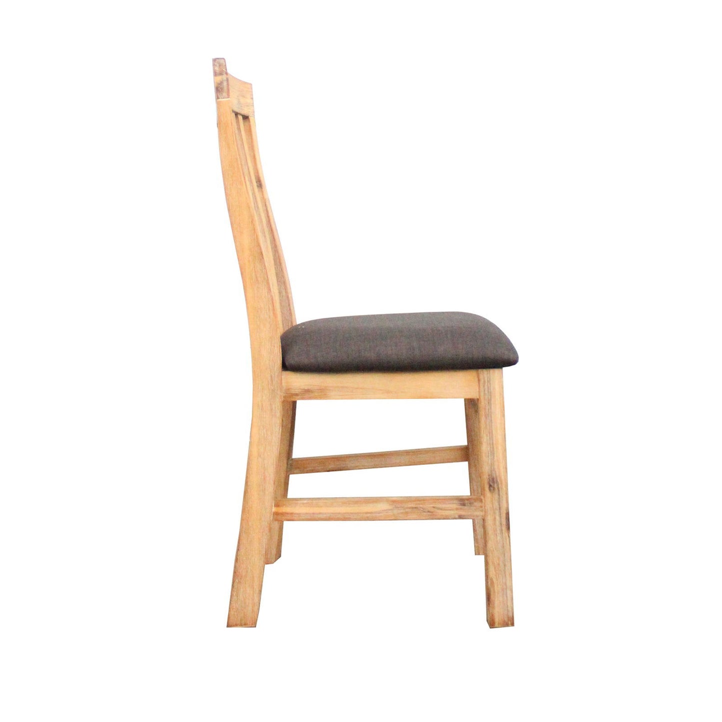 2x Wooden Frame Leatherette in Solid Wood Acacia & Veneer Dining Chairs in Oak Colour - Cosy Abode