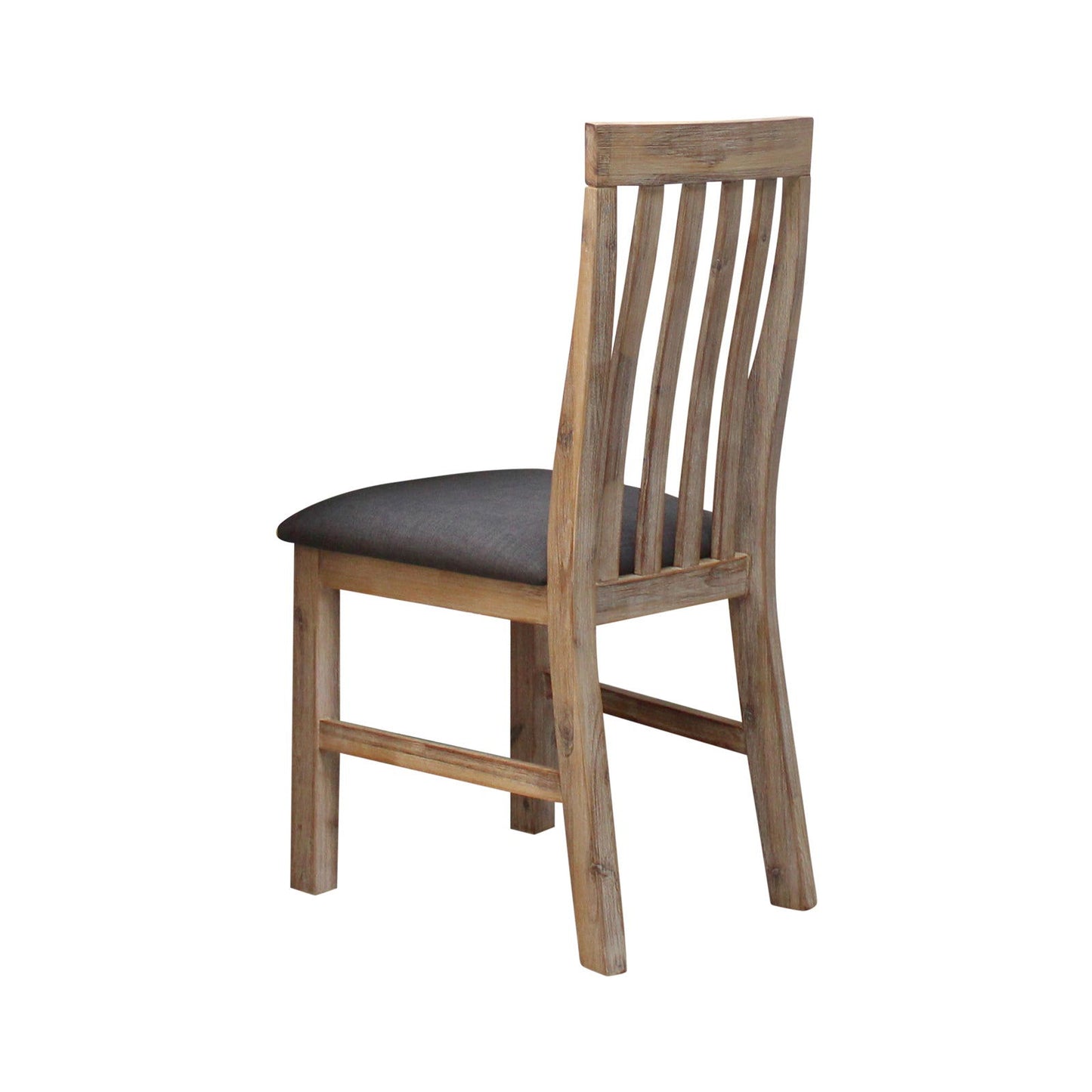 2x Wooden Frame Leatherette in Solid Wood Acacia & Veneer Dining Chairs in Oak Colour - Cosy Abode