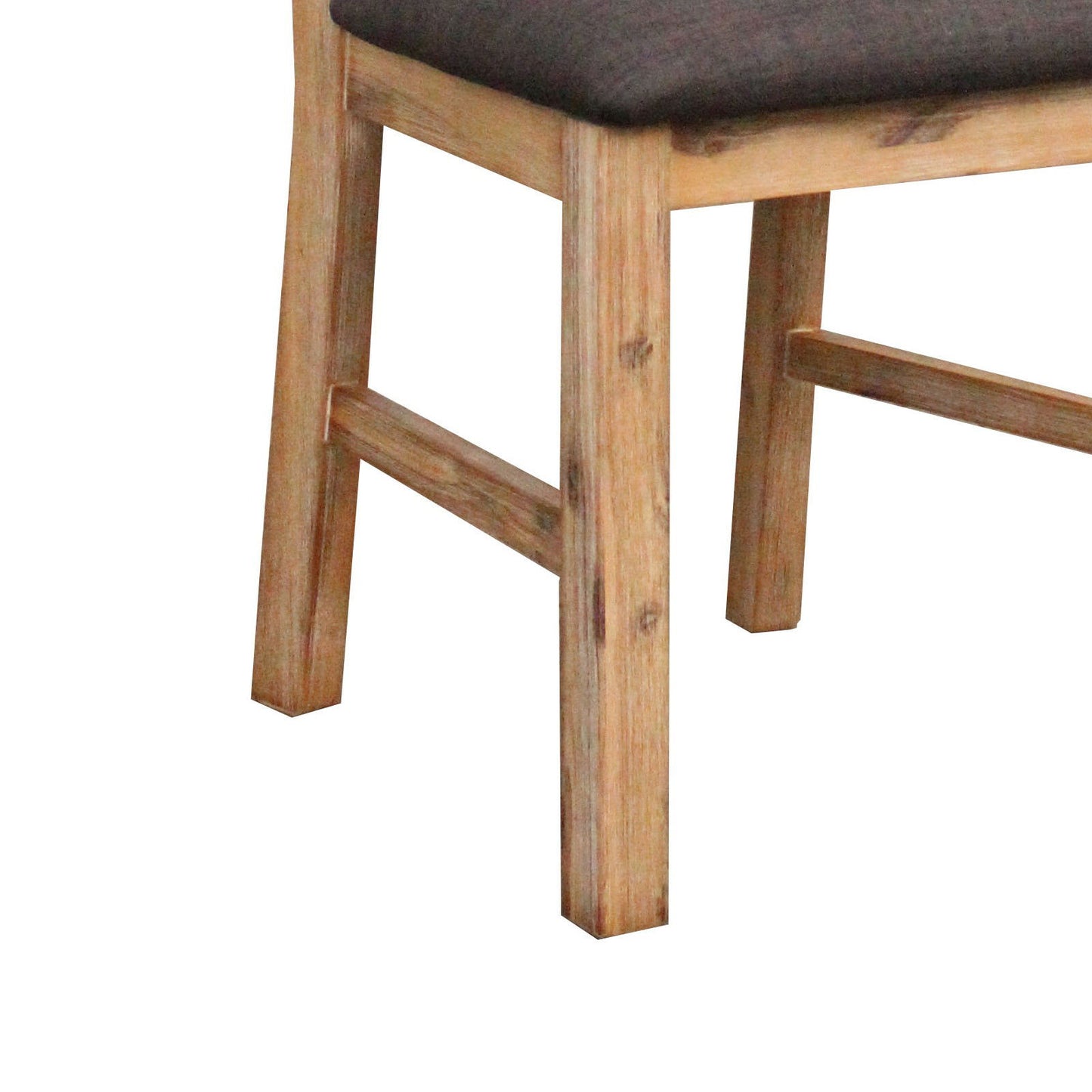 2x Wooden Frame Leatherette in Solid Wood Acacia & Veneer Dining Chairs in Oak Colour - Cosy Abode
