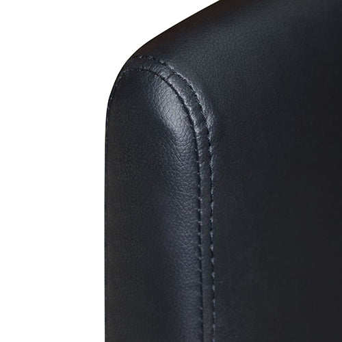 2x Z Shape Black Leatherette Dining Chairs with Stainless Base - Cosy Abode
