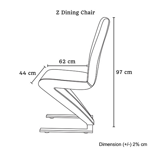 2x Z Shape Red Leatherette Dining Chairs with Stainless Base - Cosy Abode