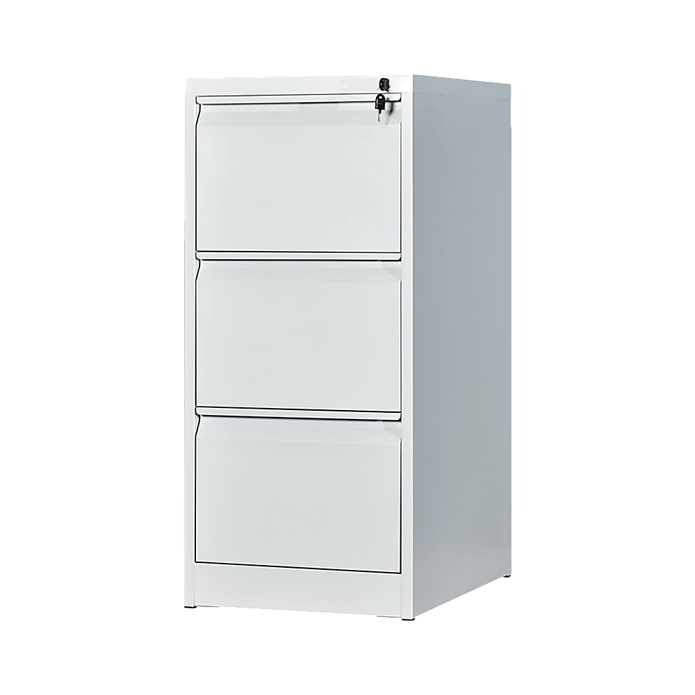 3-Drawer Shelf Office Filing Cabinet - White - Cosy Abode