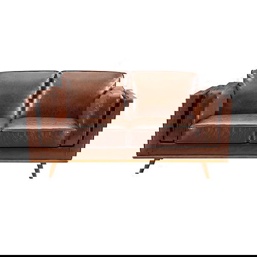 3+2Seater Sofa Brown Leather Lounge Set for Living Room Couch with Wooden Frame - Cosy Abode