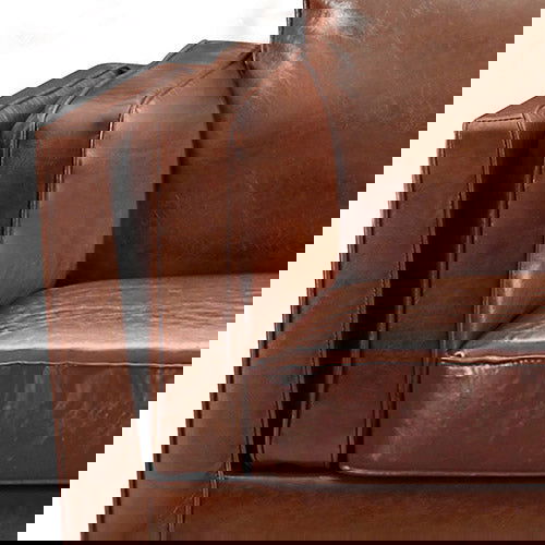 3+2+1 Seater Sofa Brown Leather Lounge Set for Living Room Couch with Wooden Frame - Cosy Abode