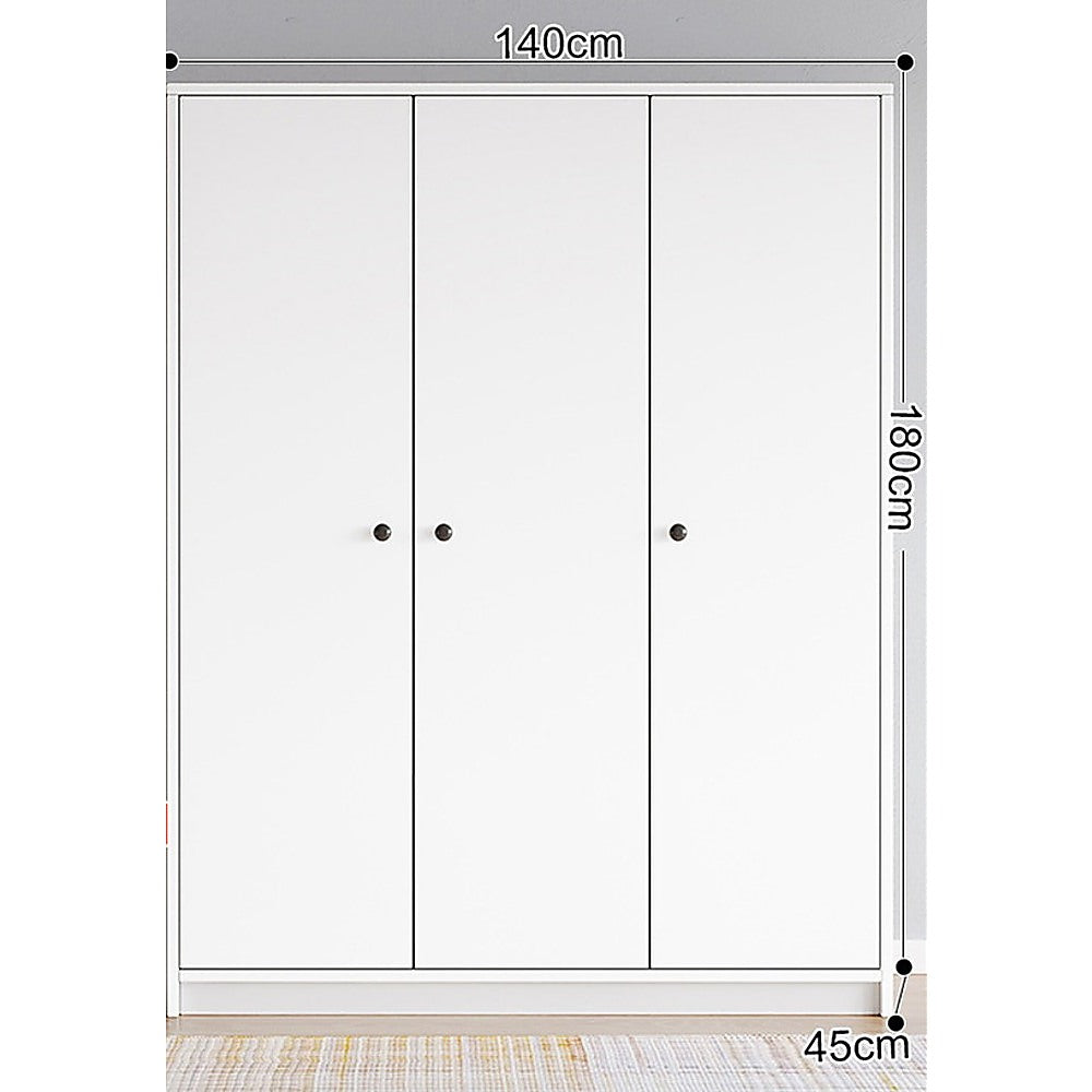 3 Door Wardrobe Bedroom Cupboard Closet Storage Cabinet Organiser - Cosy Abode