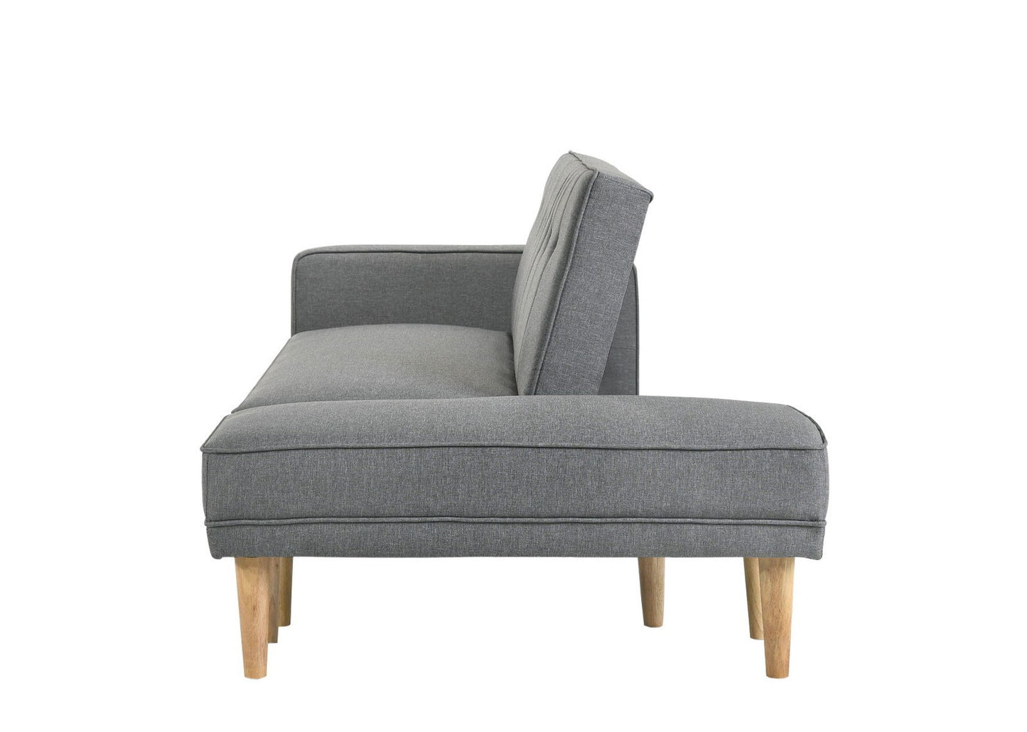 3 Seater Fabric Sofa Bed with Ottoman - Light Grey - Cosy Abode