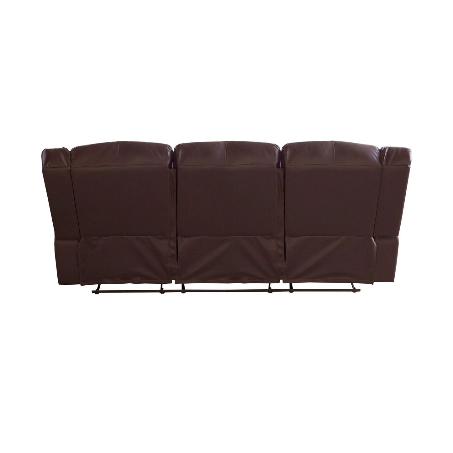 3 Seater Recliner Sofa In Faux Leather Lounge Couch in Brown - Cosy Abode