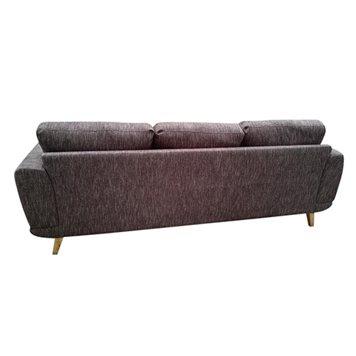 3 Seater Sofa Brown Fabric Lounge Set for Living Room Couch with Solid Wooden Frame - Cosy Abode