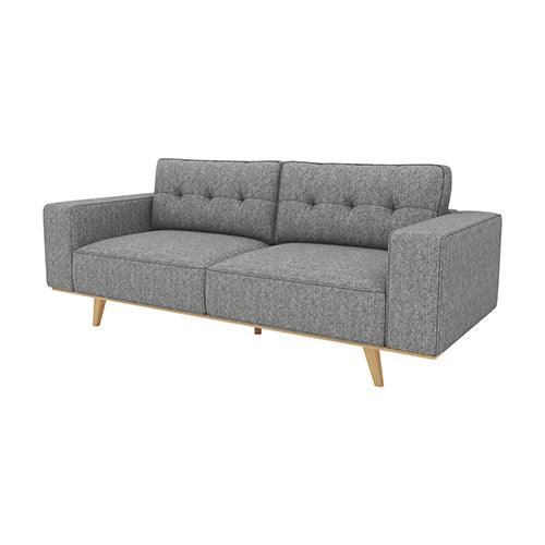 3 Seater Sofa Fabric Upholstery Grey Colour Pocket Spring Wooden Frame - Cosy Abode