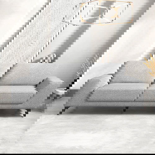 3 Seater Sofa Light Grey Fabric with Solid Timber Frame - Cosy Abode