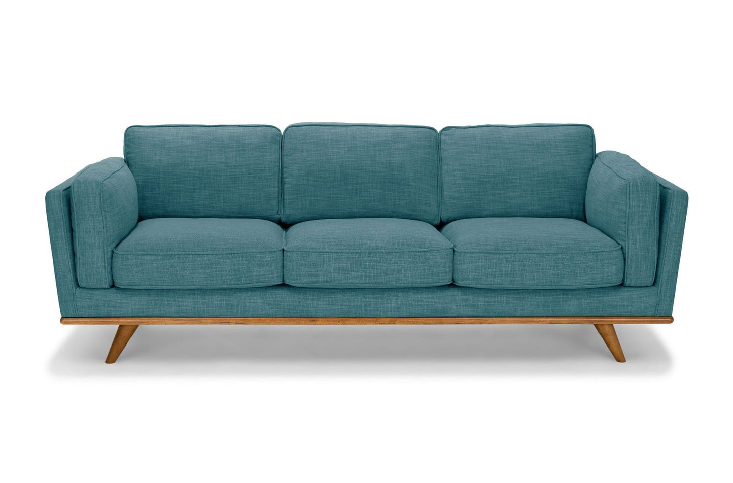 3 Seater Sofa Teal Fabric Lounge Set for Living Room Couch with Wooden Frame - Cosy Abode