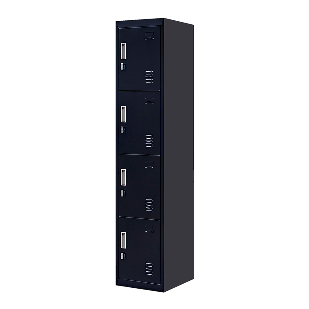 4-Door Vertical Locker for Office - Black - Cosy Abode