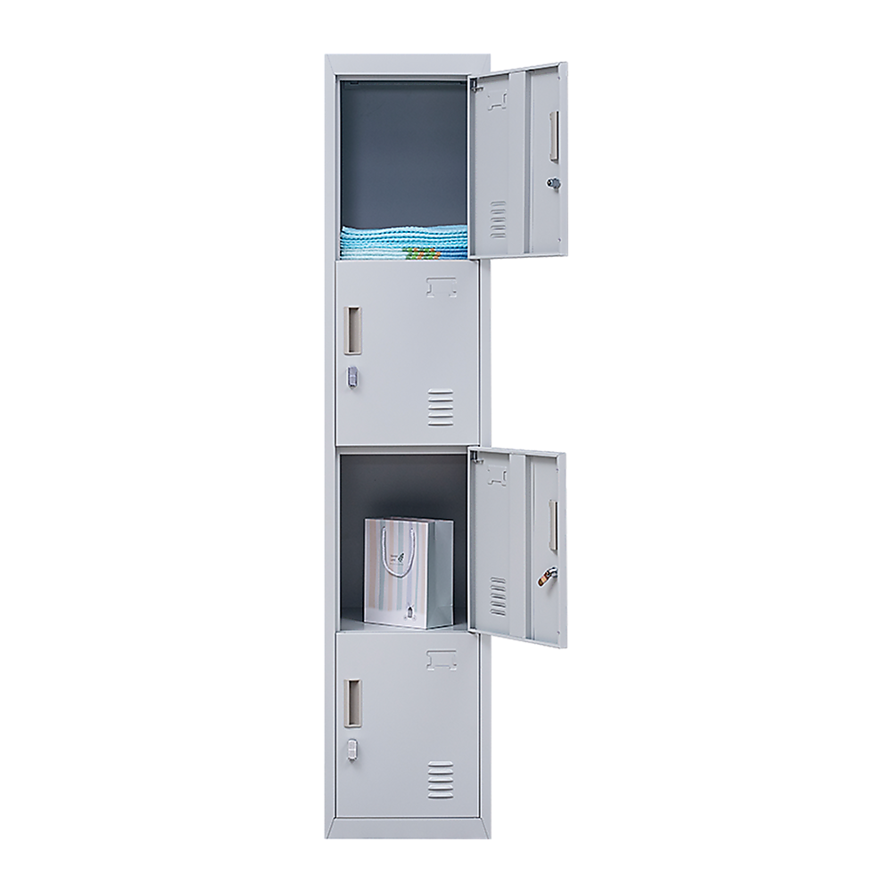 4-Door Vertical Locker for Office - Grey - Cosy Abode