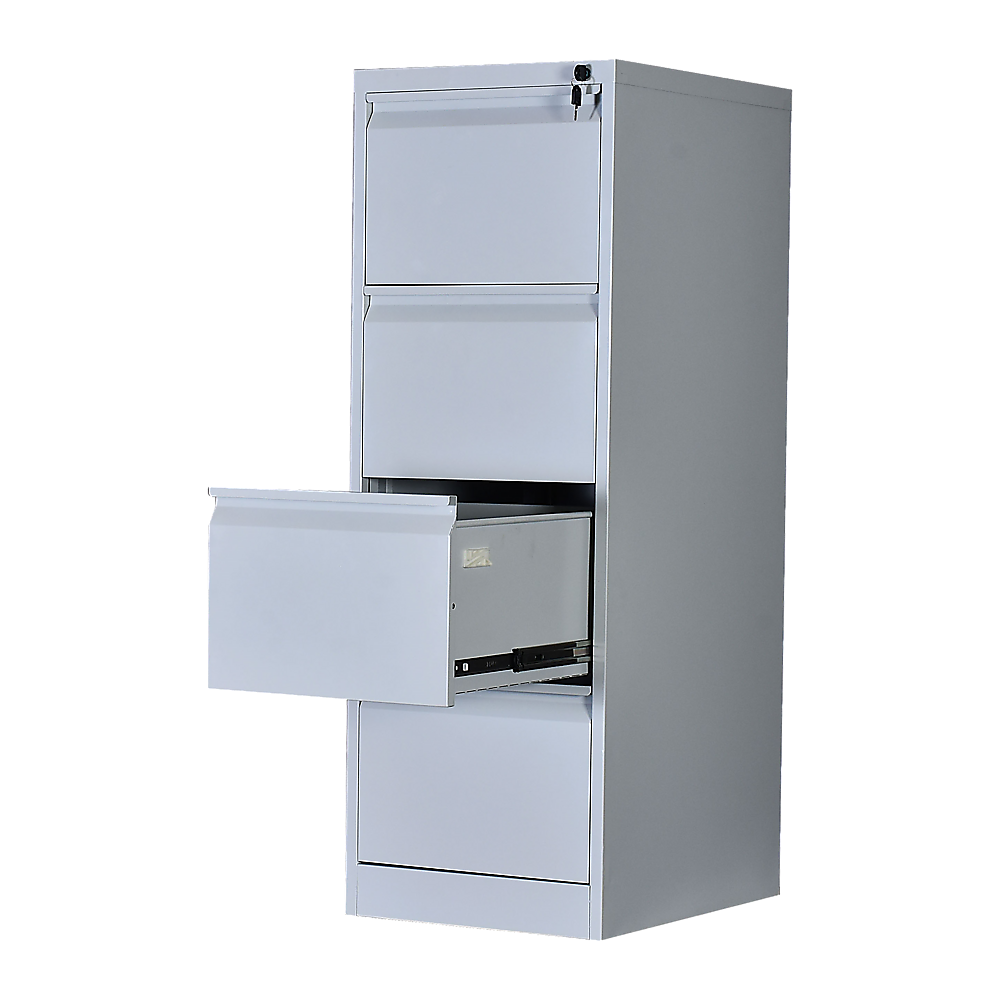 4-Drawer Shelf Office Filing Cabinet - Light Grey - Cosy Abode