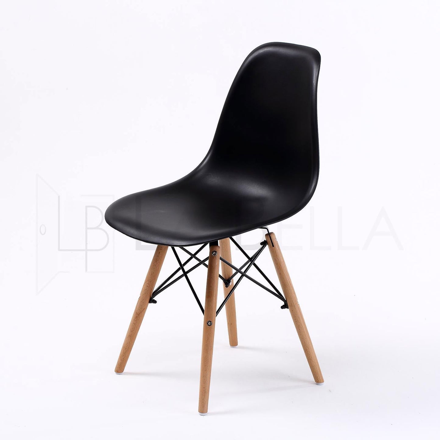 4X Retro Dining Cafe Chair DSW BLACK - Cosy Abode