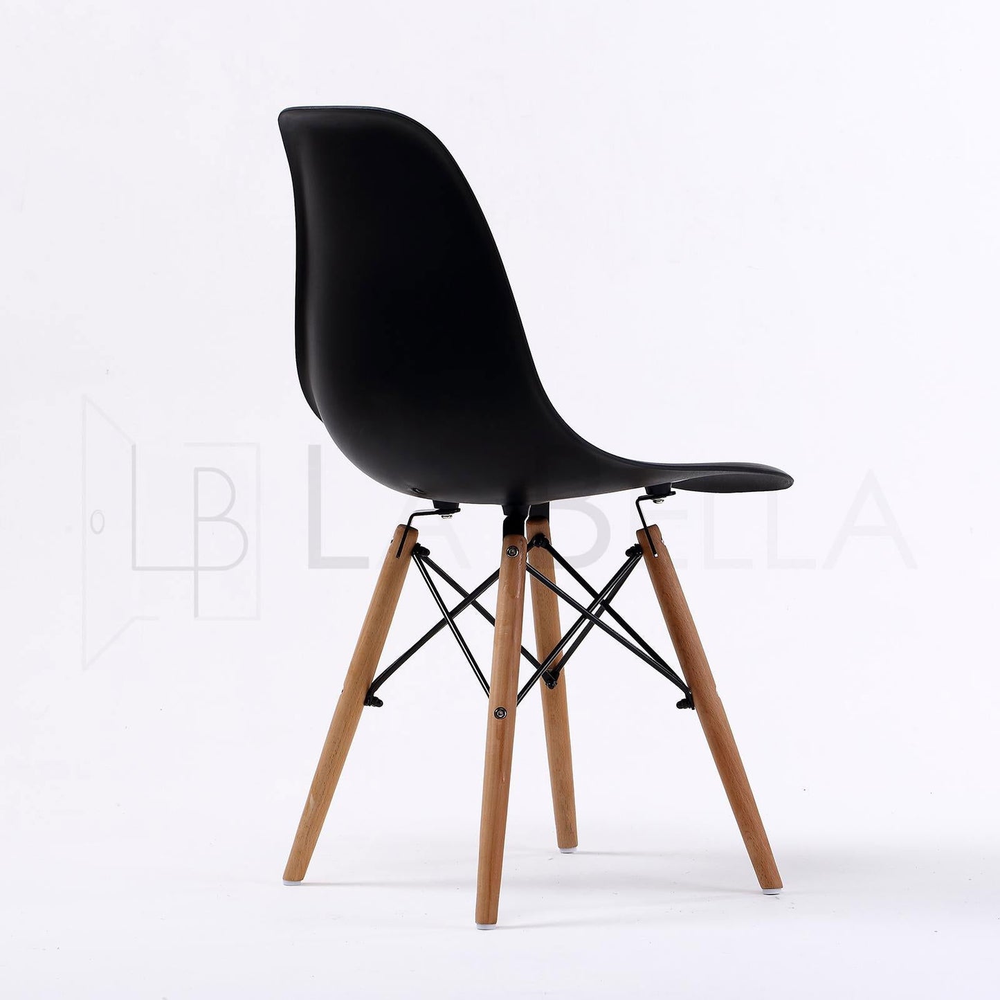 4X Retro Dining Cafe Chair DSW BLACK - Cosy Abode
