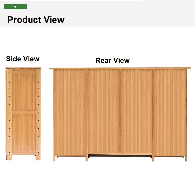 4 Doors 6 Tier without Drawer Tier Bamboo Large Capacity Storage Hallway Shelf Shoe Rack Cabinet - Cosy Abode