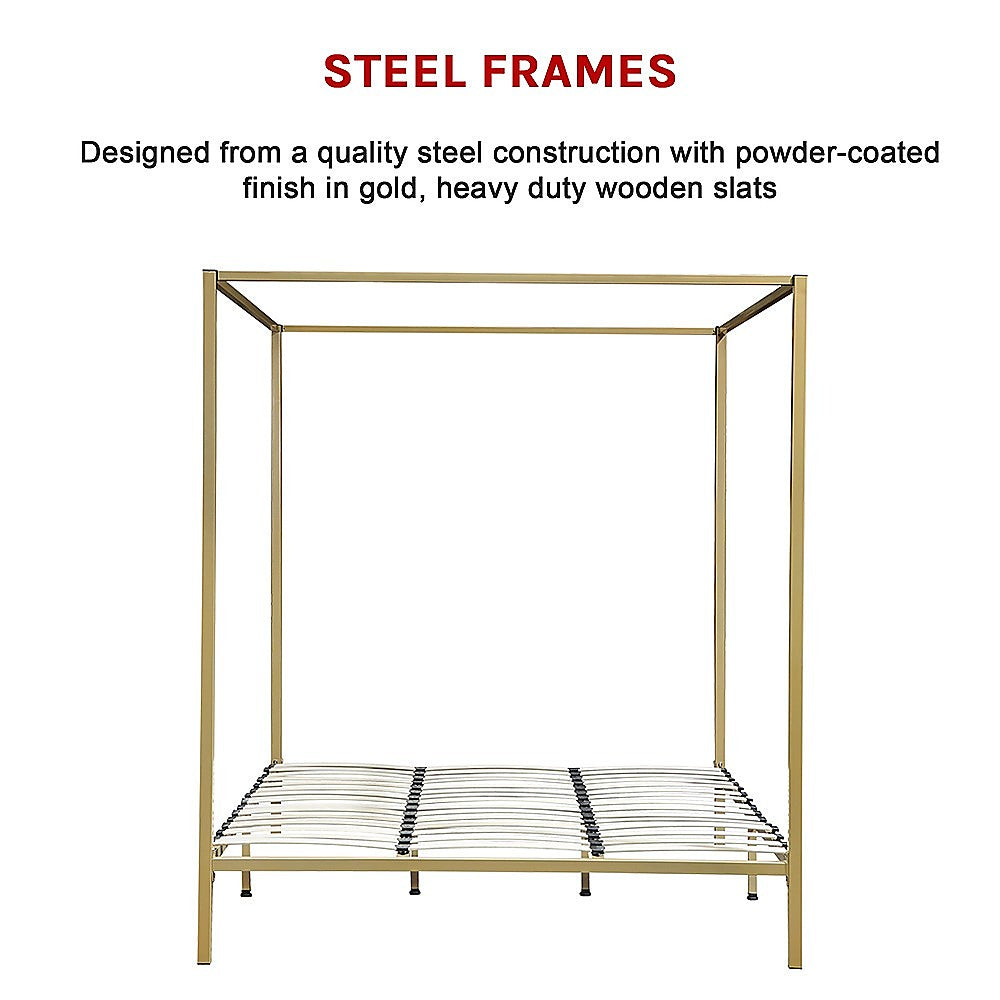 4 Four Poster King Bed Frame - Cosy Abode