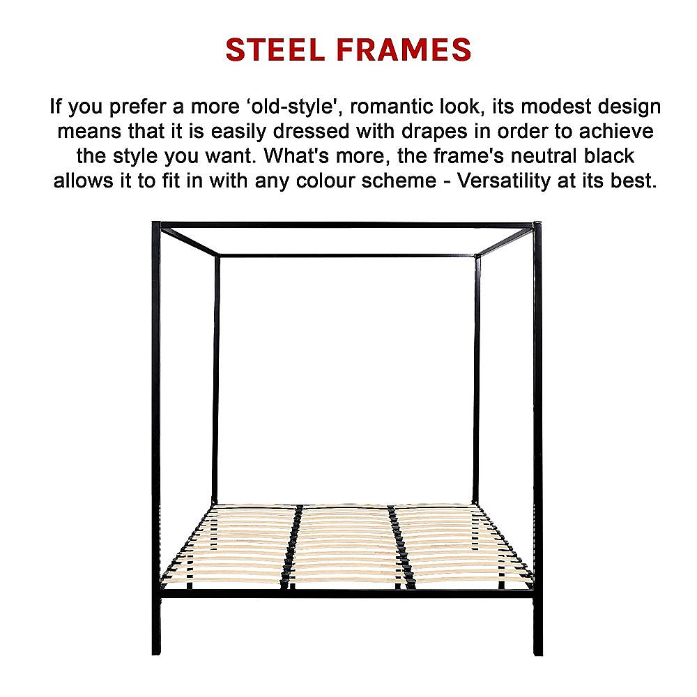 4 Four Poster King Bed Frame - Cosy Abode