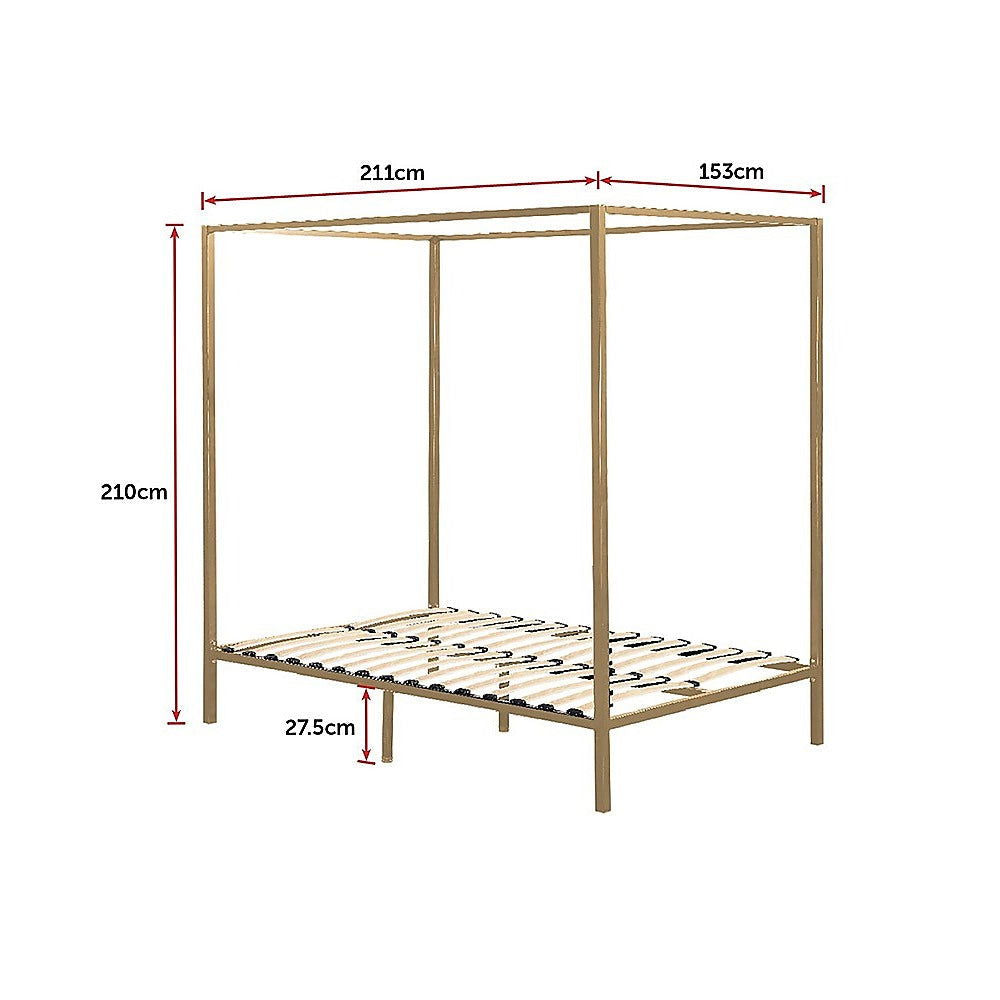 4 Four Poster Queen Bed Frame - Cosy Abode