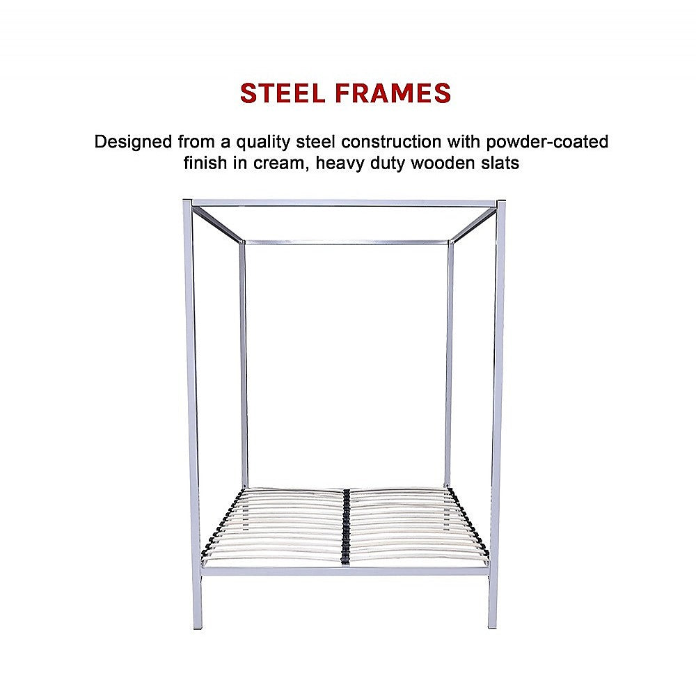 4 Four Poster Queen Bed Frame - Cosy Abode