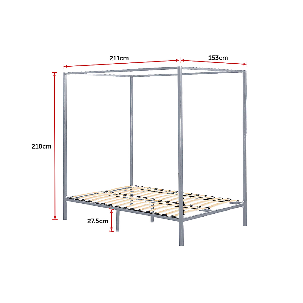 4 Four Poster Queen Bed Frame - Cosy Abode