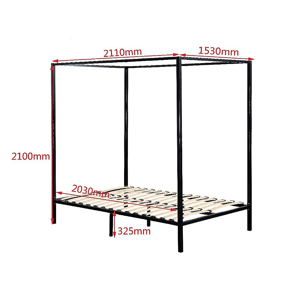 4 Four Poster Queen Bed Frame - Cosy Abode