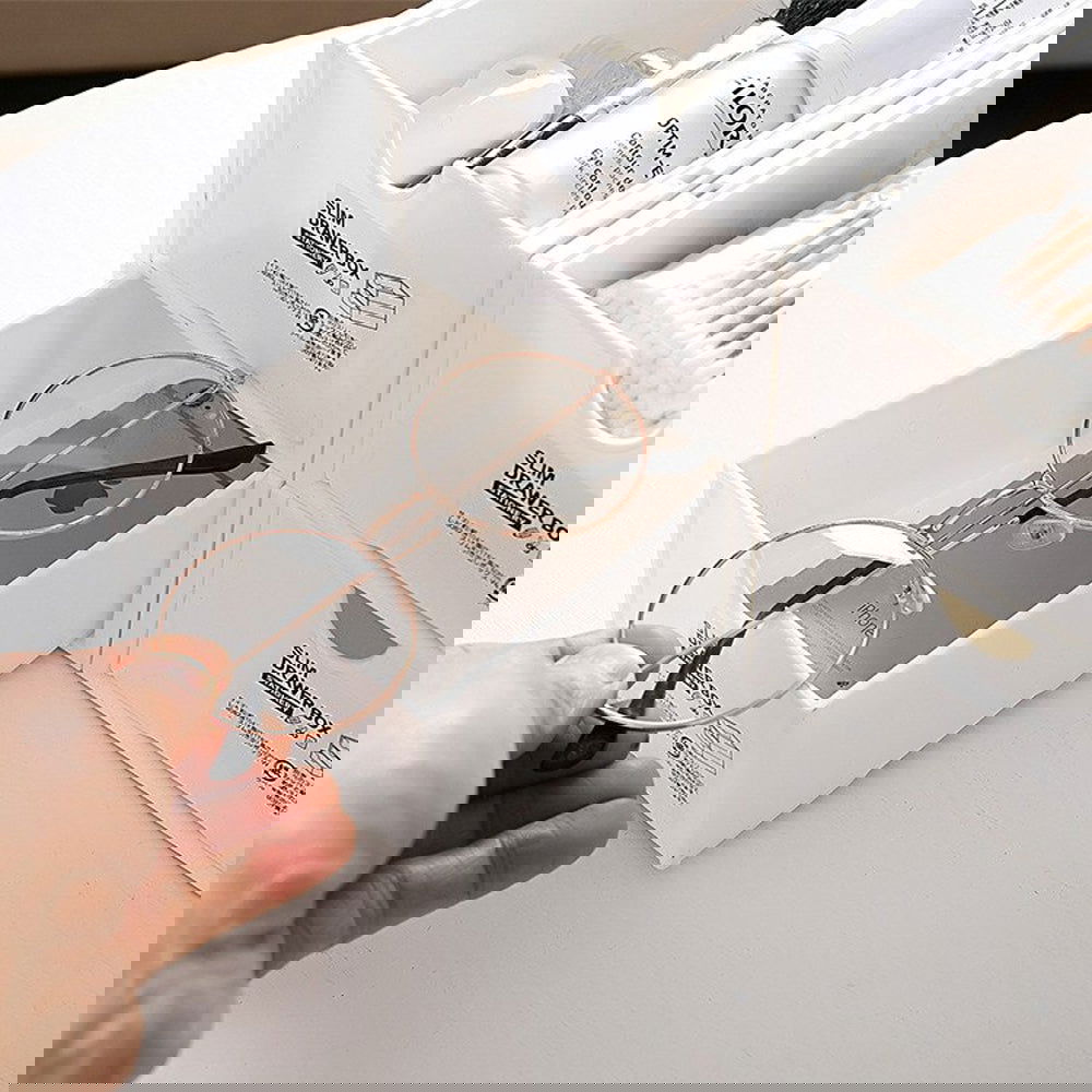 4 Pcs Set Stackable Desktop storage Box Drawer Transparent Plastic Stationery Cosmetic Organizer Box(White) - Cosy Abode