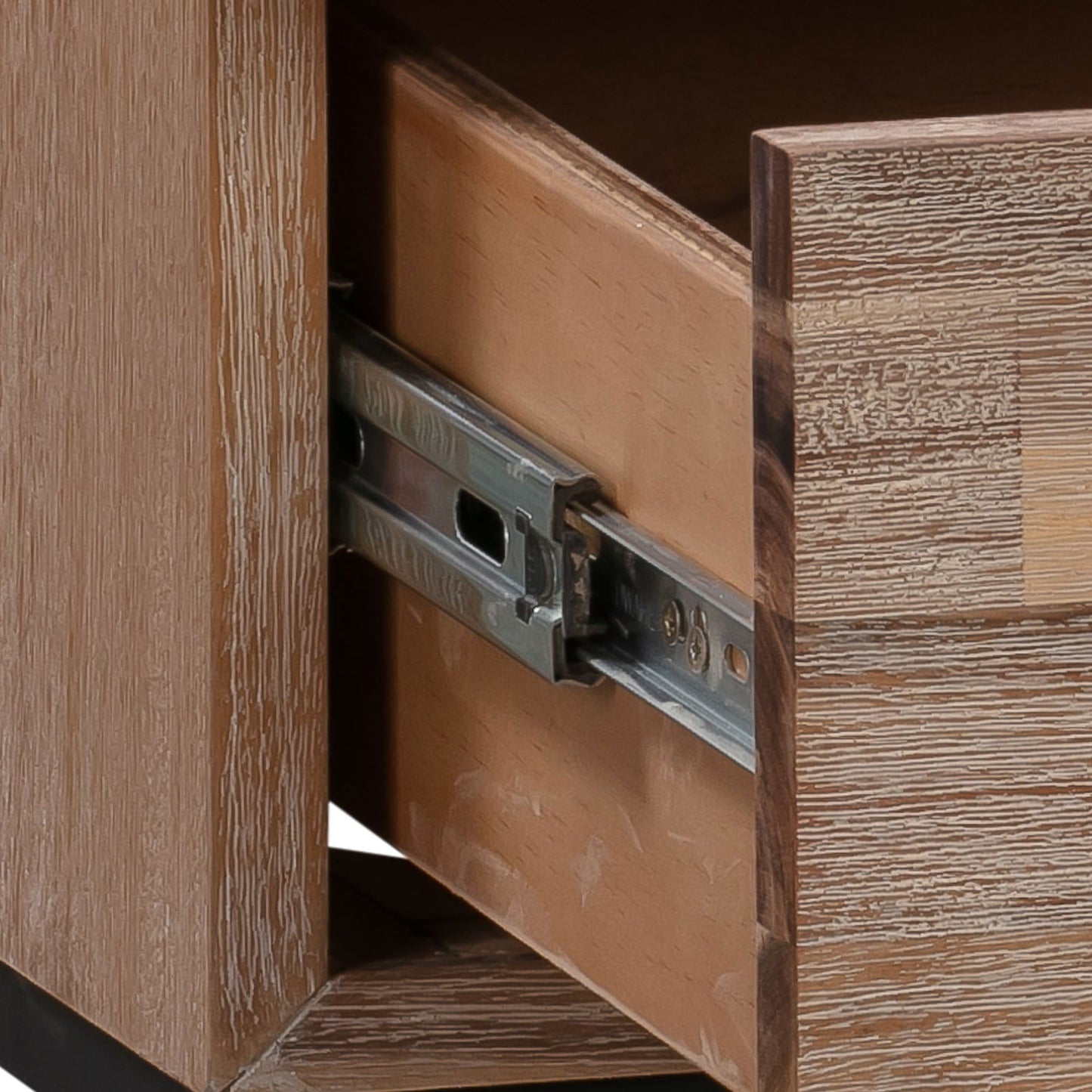 4 Pieces Bedroom Suite made in Solid Wood Acacia Veneered Queen Size Oak Colour 1XBed, 2X Bedside Table & 1XTallboy - Cosy Abode