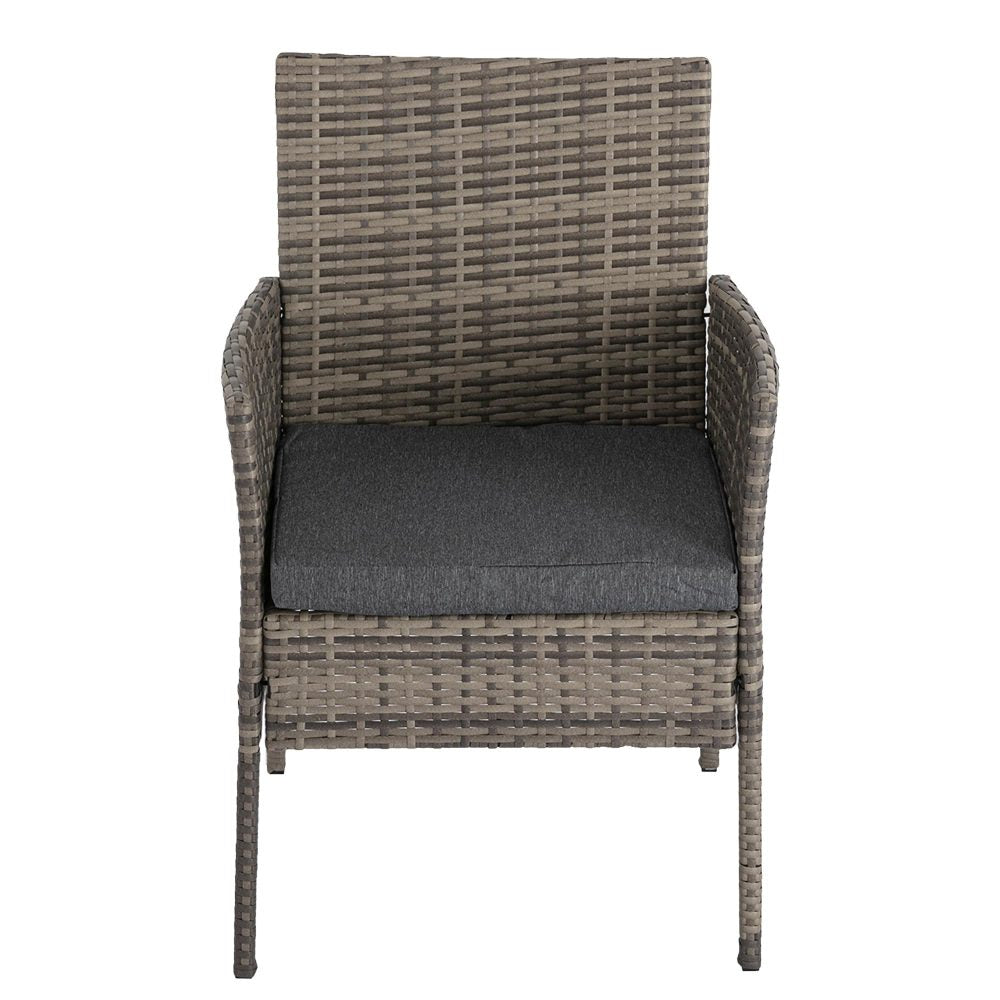 4 Seater Wicker Outdoor Lounge Set - Mixed Grey - Cosy Abode