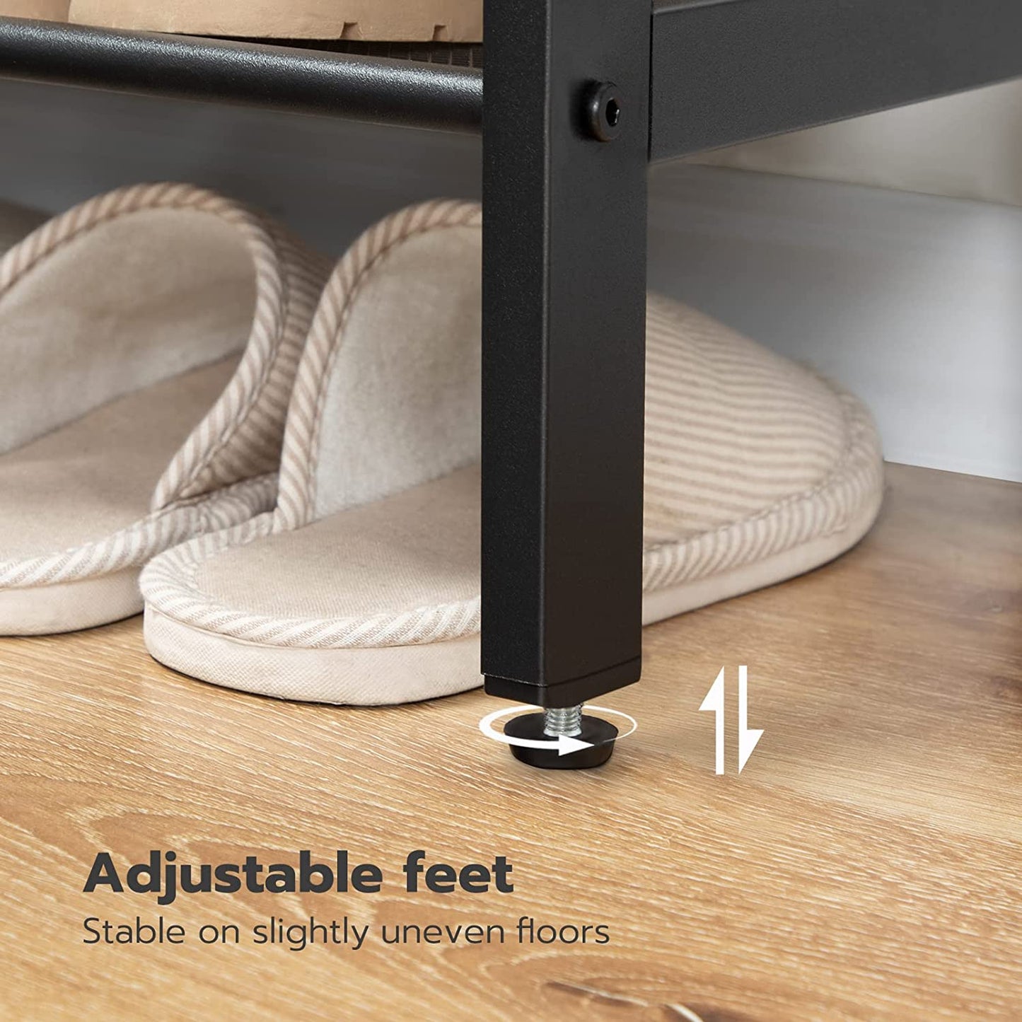 5-Tier Shoe Rack, Industrial Shoe Organizer Storage Bench - Cosy Abode