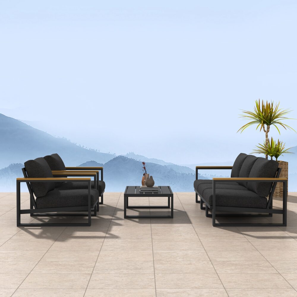 5 Seater Grandeur Lounge Suite – Charcoal Grey - Cosy Abode