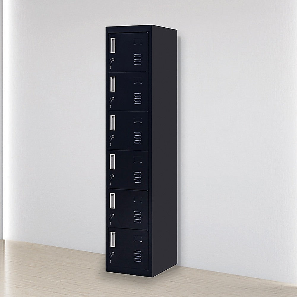 6-Door Locker for Office - Black - Cosy Abode