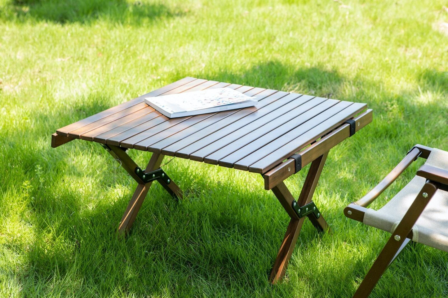62cm Foldable Bamboo Outdoor Camping Table Waterproof Wood Wooden Travel - Small - Cosy Abode