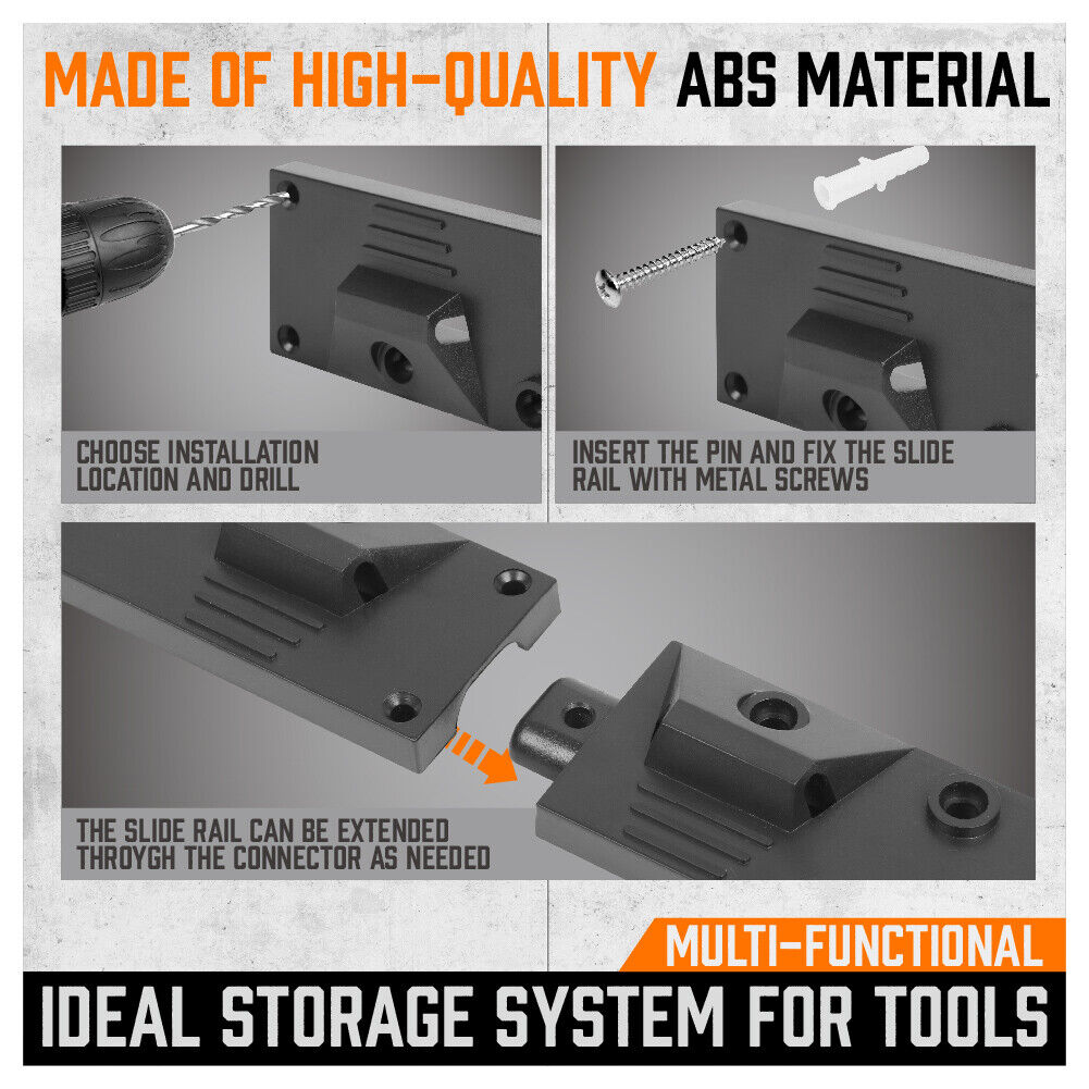 64" Wall Mount Tool Hanger Garden Storage Organizer Mop Broom Holder Hook Pegs - Cosy Abode