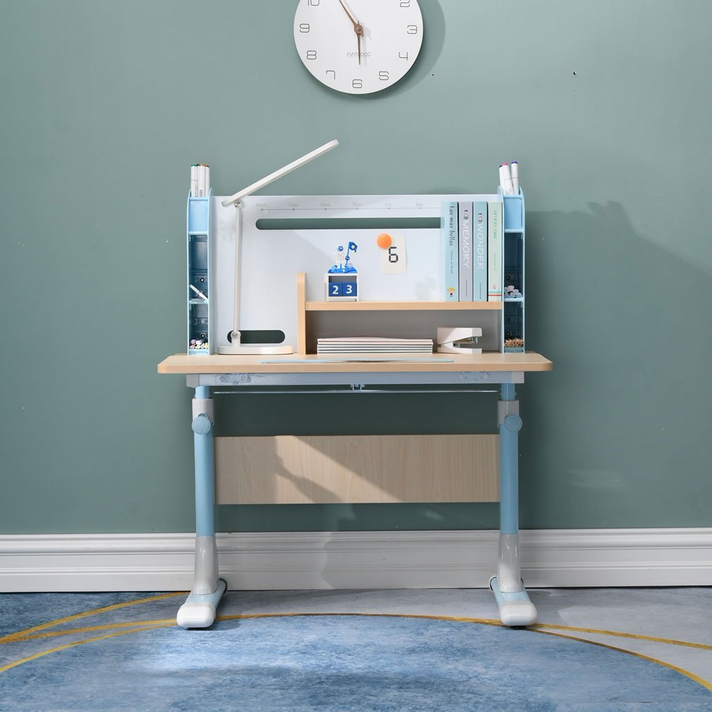 80cm Height Adjustable Children Kids Ergonomic Study Desk Only Blue - Cosy Abode