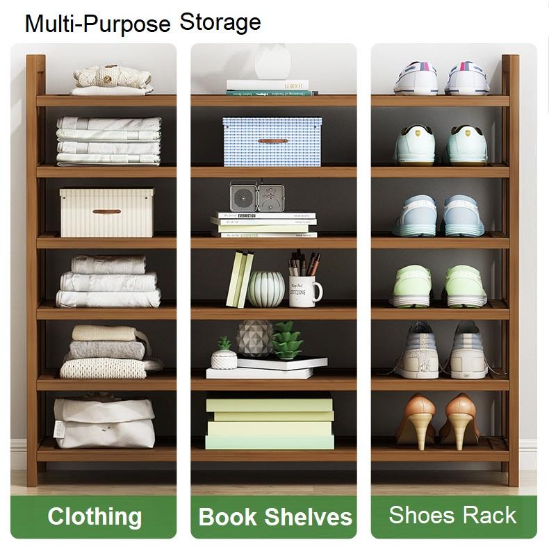 8 Tier Tower Bamboo Wooden Shoe Rack Corner Shelf Stand Storage Organizer - Cosy Abode