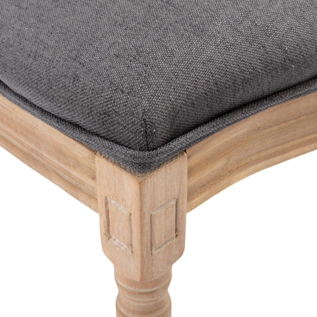 AADEN 2x Linen Dining Chairs with Solid Wood Legs- Grey - Cosy Abode