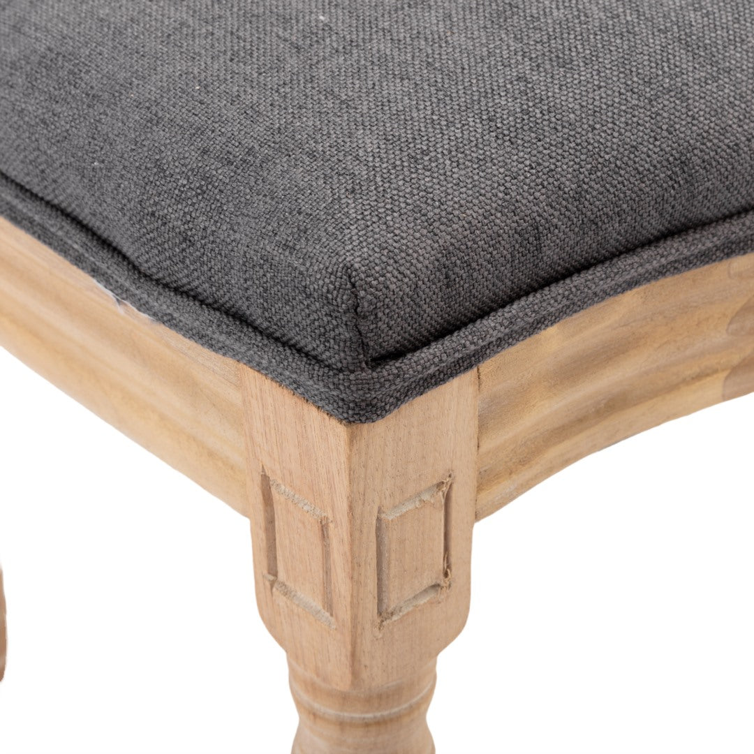 AADEN 2x Rattan Dining Chairs with Solid Wood Legs- Grey - Cosy Abode